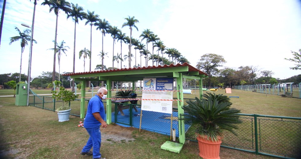 Preparação para abertura do Parque da Cidade. Foto: Claudio Vieira/PMSJC 05-06-2020