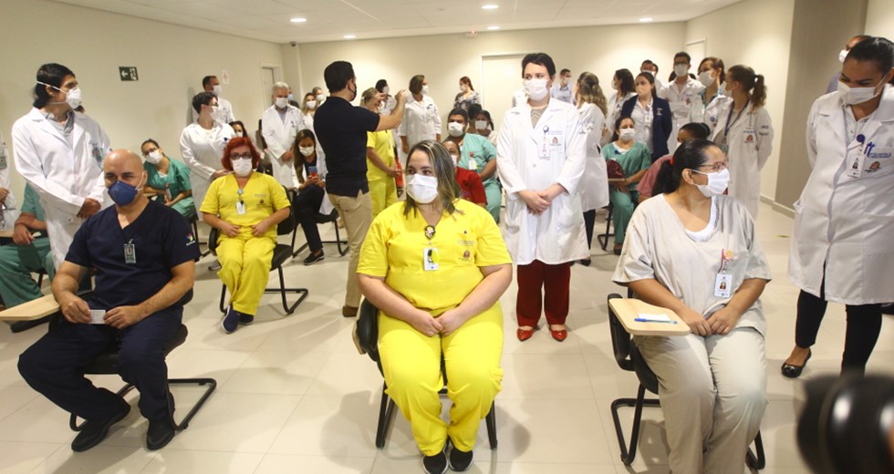 São José inicia vacinação da 1ª dose contra Covid-19. Foto: Claudio Vieira/PMSJC 20-01-2021 