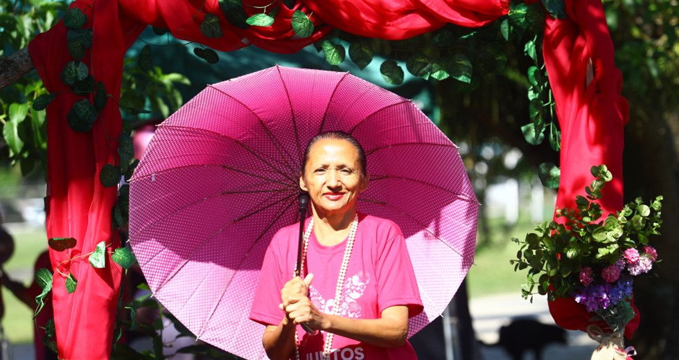 Programação do Outubro Rosa mês mundial de conscientização e prevenção ao câncer de mama no Parque da Cidade. Foto: Claudio Vieira/PMSJC 12-10-2019