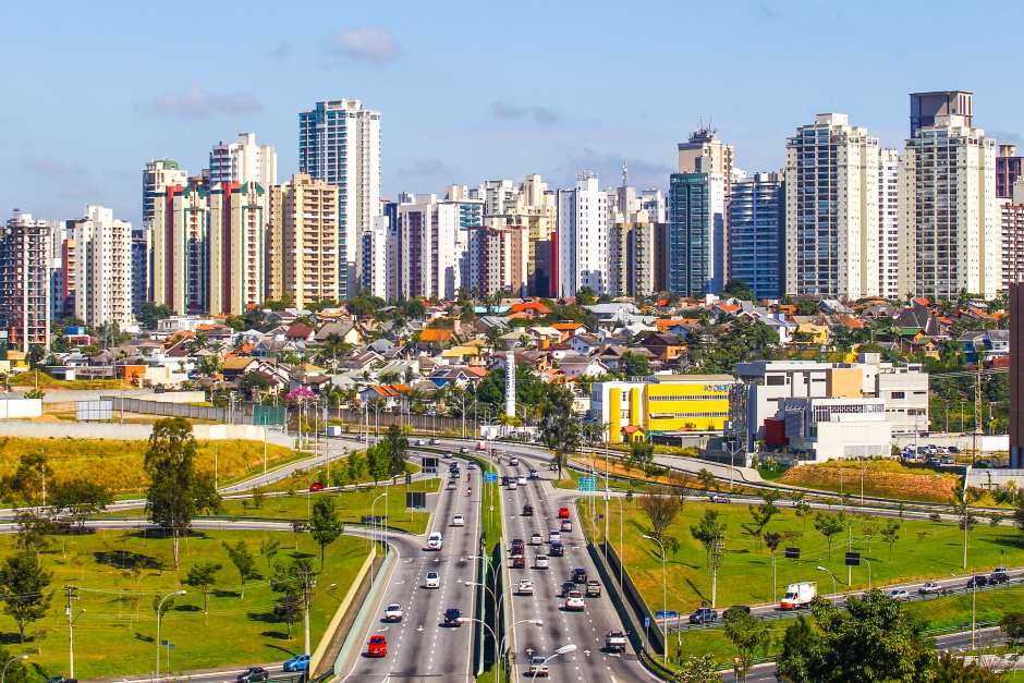 Vista do bairro jardim Aquarius do anel viário