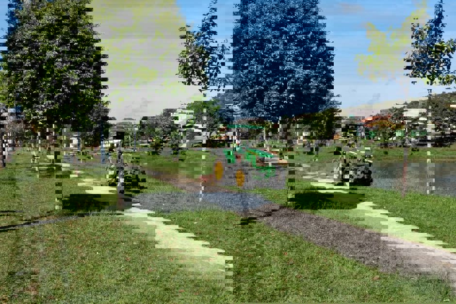 Deck sendo construído