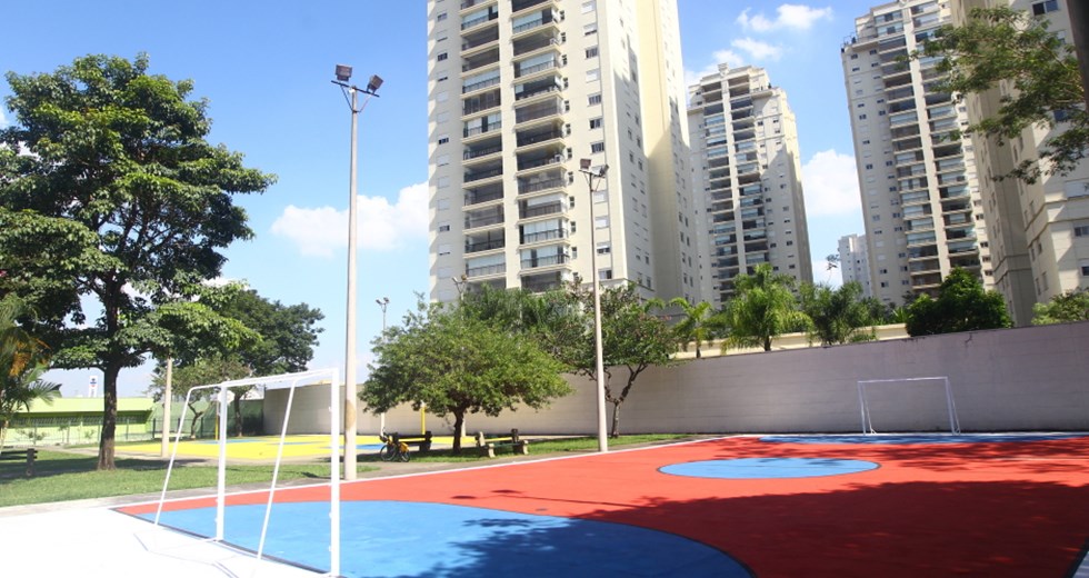 Reforma da quadra de esportes no Jardim Cassiano Ricardo. Foto: Claudio Vieira/PMSJC 13-03-2020