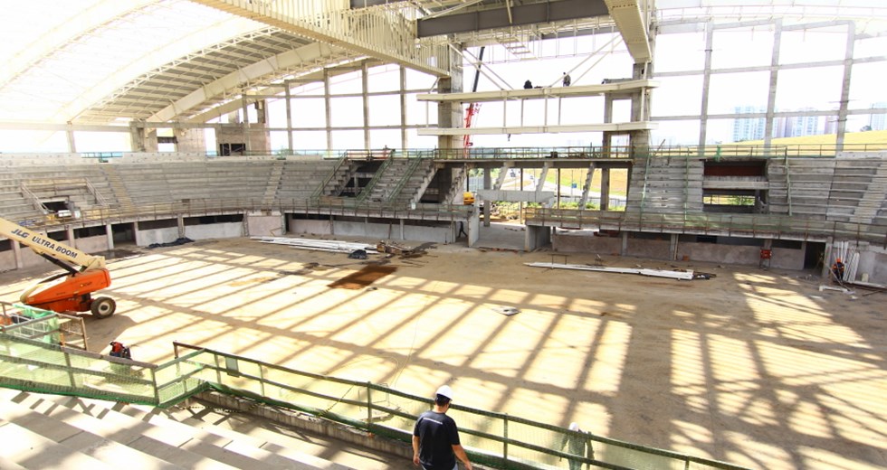 Obras da Arena de Esportes. Foto: Claudio Vieira/PMSJC. 05-05-2020