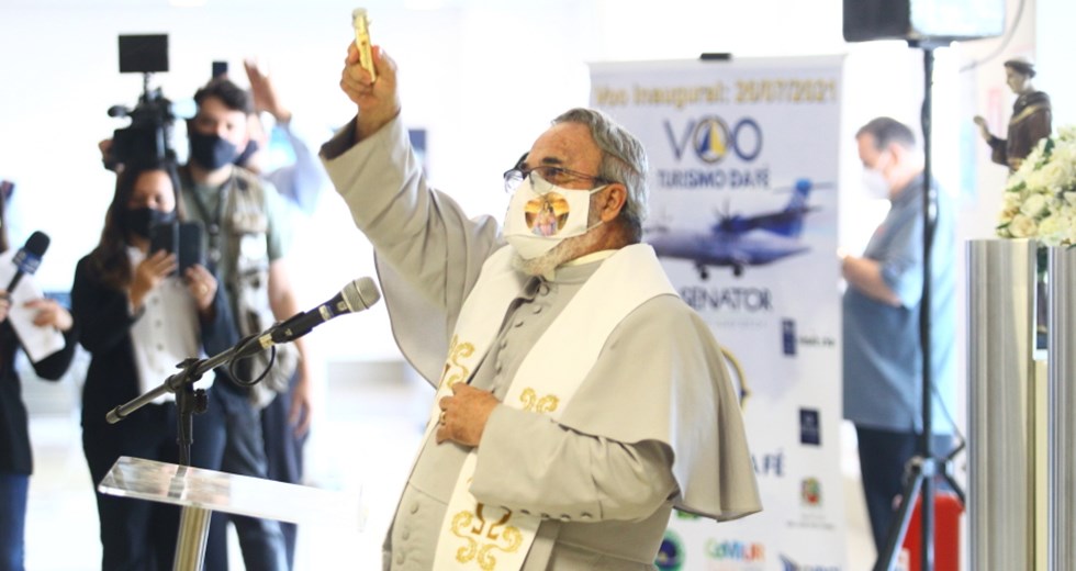 São José recebe o voo inaugural do Turismo da Fé. Foto: Claudio Vieira/PMSJC 26-07-2021