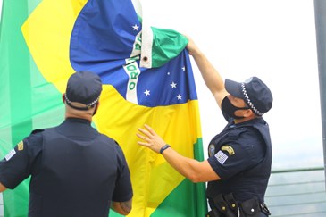 Hasteamento das Bandeiras em comemoração ao 7 de Setembro Dia da Independência do Brasil. Foto: Claudio Vieira/PMSJC 07-09-2021 