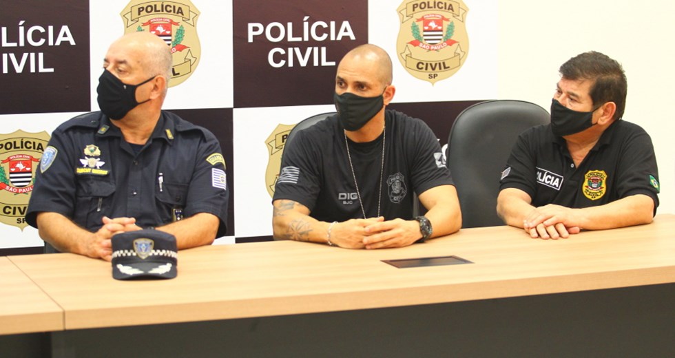 Coletiva Polícia Civil. Foto: Claudio Vieira/PMSJC 07-10-2021 