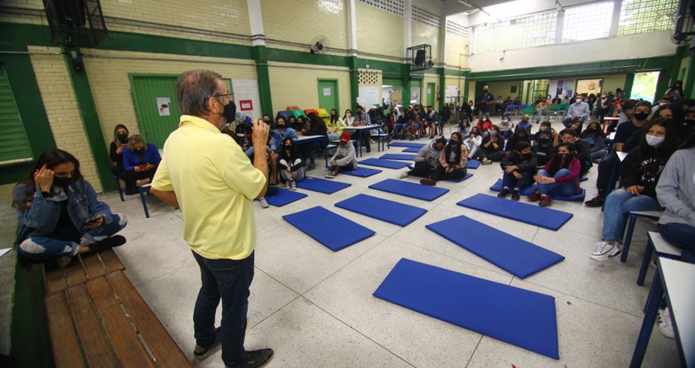 Programa Cidade Cidadã na escola Jorge Barbosa Moreira região norte. Foto: Claudio Vieira/PMSJC 18-10-2021 