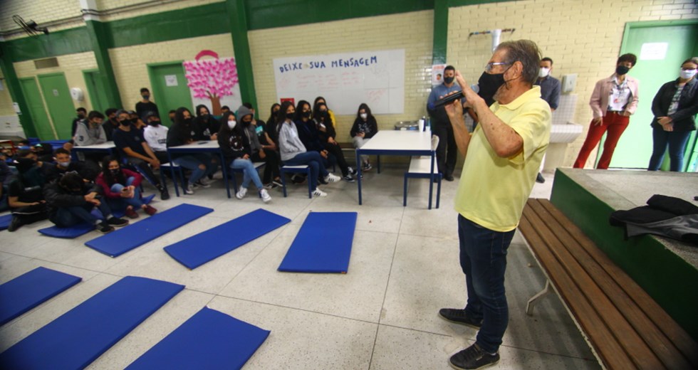 Programa Cidade Cidadã na escola Jorge Barbosa Moreira região norte. Foto: Claudio Vieira/PMSJC 18-10-2021 