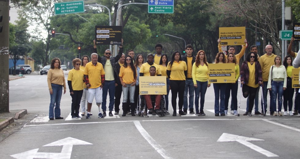 Maio Amarelo - Campanha de conscientização para motoristas. Foto: Claudio Vieira/PMSJC 20-05-2022