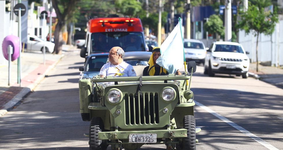 CAMINHADA DO MAIO AMARELO -  A caminhada #NósSomosOTrânsito para mobilizar os cidadãos joseenses em prol da segurança no trânsito. Foto: Claudio Vieira/PMSJC. 20-05-2018 