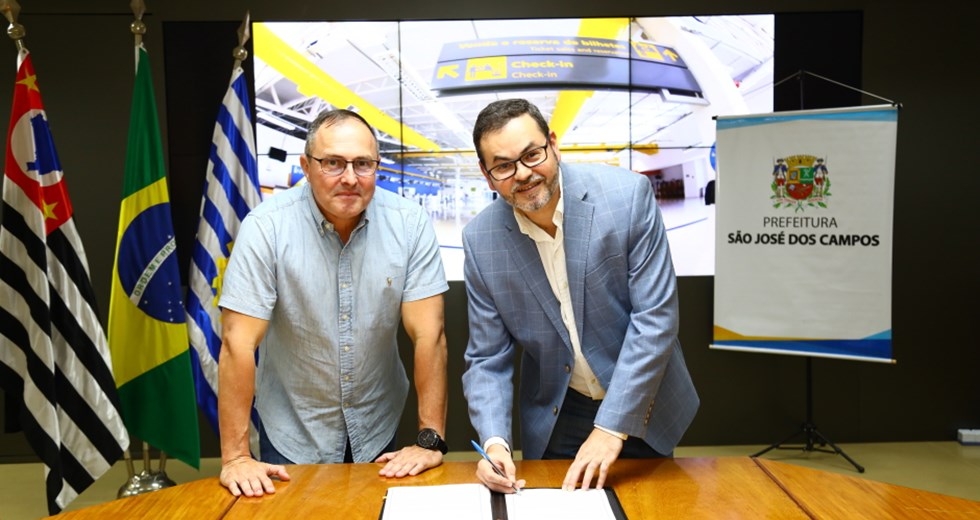 Assinatura do contrato de Concessão do Aeroporto Prof. Urbano Stumpf. Foto: Claudio Vieira/PMSJC 17-08-2022   