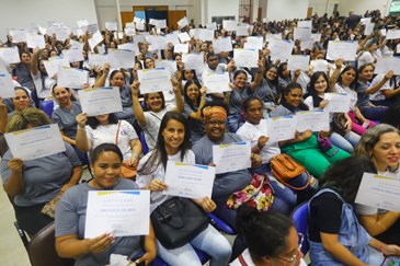 Conclusão Capacitação Profissionais de Apoio da Educação Especial. Foto: Claudio Vieira/PMSJC 27-01-2023