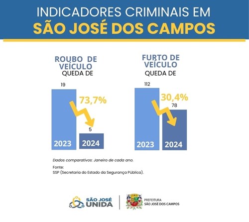 Comparativo de Roubos e Furtos de Veículos - 2023 X 2024