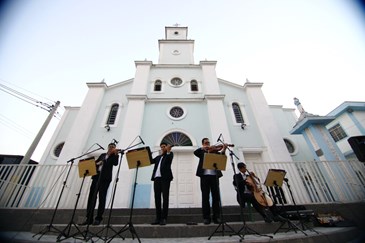 Apresentação do Quarteto de Cordas “Luzes de Ribalta”, na paróquia Imaculada Conceição. Foto: Claudio Vieira/PMSJC. 01-09-2018