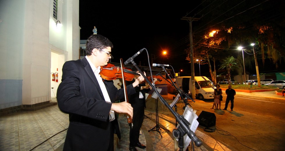 Apresentação do Quarteto de Cordas “Luzes de Ribalta”, na paróquia Imaculada Conceição. Foto: Claudio Vieira/PMSJC. 01-09-2018
