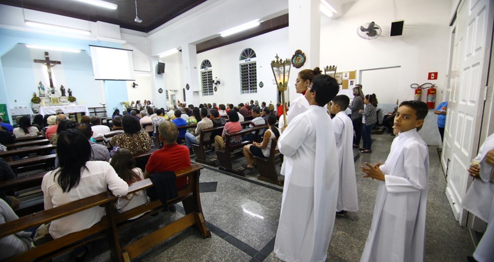 Missa na paróquia Imaculada Conceição em comemoração ao Aniversário de Eugênio de Melo. Foto: Claudio Vieira/PMSJC. 01-09-2018