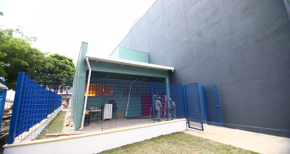 Construção de vestiários e banheiros no ginásio Delmar Buffulin. Foto: Claudio Vieira/PMSJC. 12-02-2019