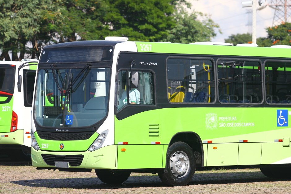 Novos ônibus do transporte público da empresa Expresso Maringá. Foto: Claudio Vieira/PMSJC.22-04-2019