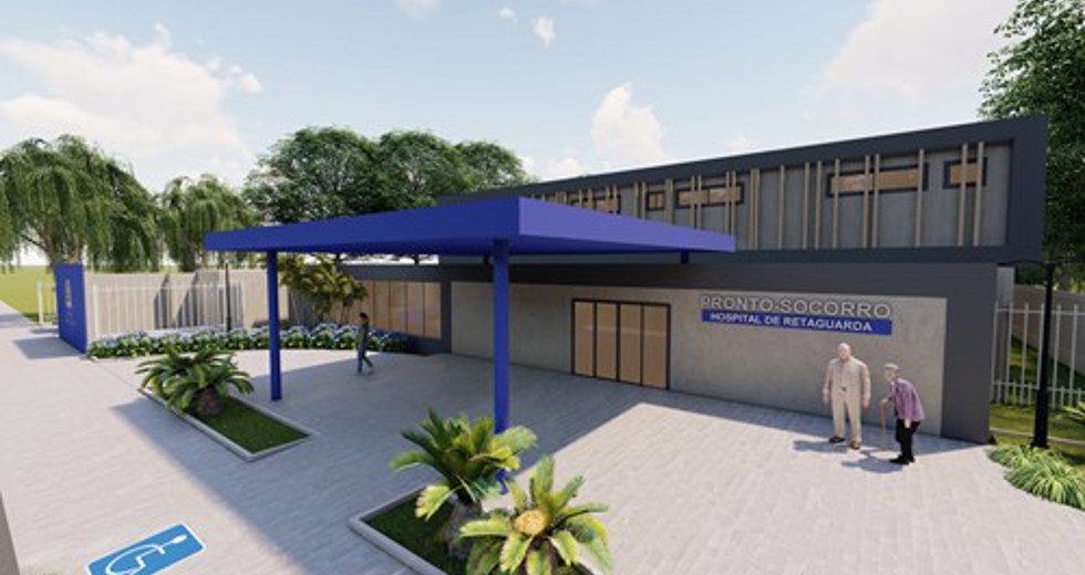 Hospital de Retaguarda - Renderizações em 3D