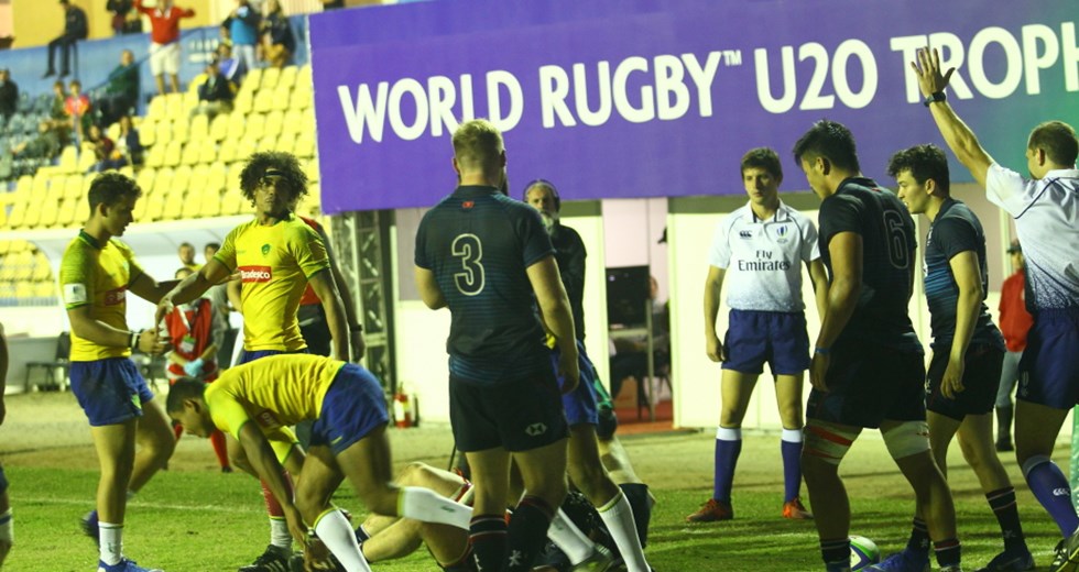 World Rugby U20 Trophy, a série B do Campeonato Mundial juvenil de Rugby de 2019 - Brazil U20 (32) X (29) Hong Kong U20. Foto: Claudio Vieira/PMSJC. 21-07-2019