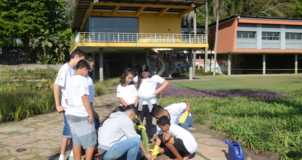 Fundhas realiza plantio no jardim Olivo Gomes durante projeto de restauro 