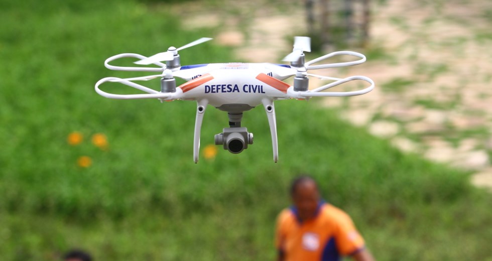Drone da Defesa Civil no Parque da Cidade. Foto: Claudio Vieira/PMSJC 12-12-2019