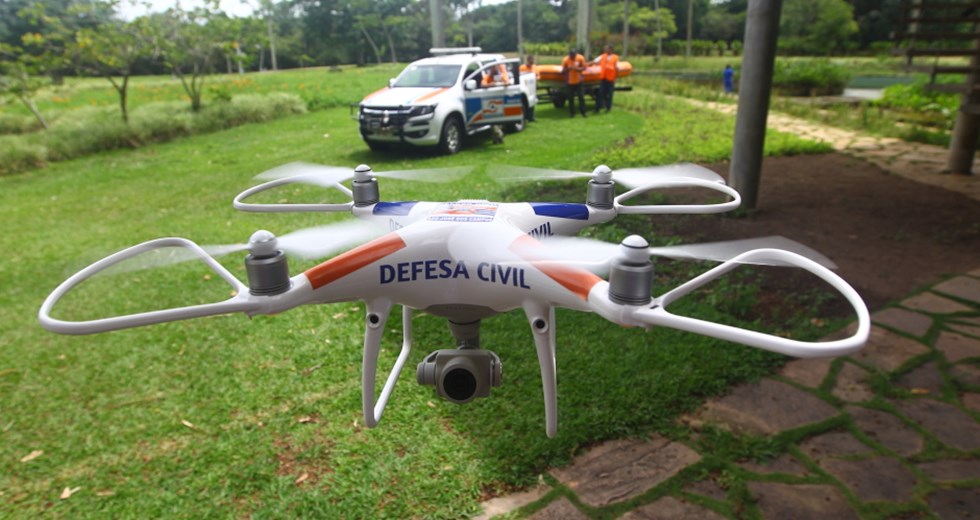 Drone da Defesa Civil no Parque da Cidade. Foto: Claudio Vieira/PMSJC 12-12-2019