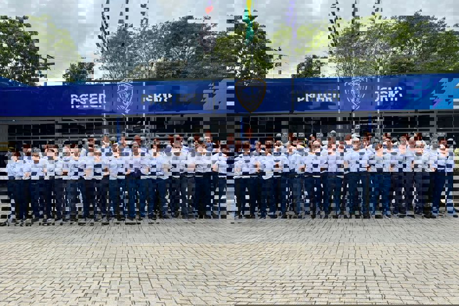 Foto: Divulgação Inicio da formação - novos GCMs