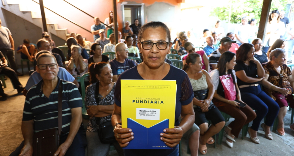 Entrega de títulos de regularização fundiária no Majestic e Capão Grosso. Foto: Claudio Vieira/PMSJC 05-09-2025  