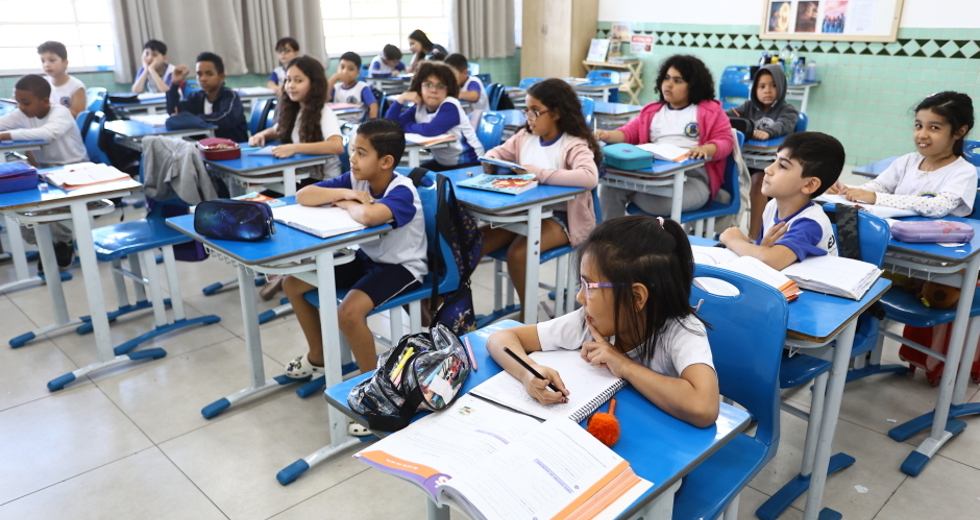Anúncios das novidades na Educação e certificação 5.0 Emefi Ronconi no Jardim Jussara. Foto: Claudio Vieira/PMSJC 03-09-2025 