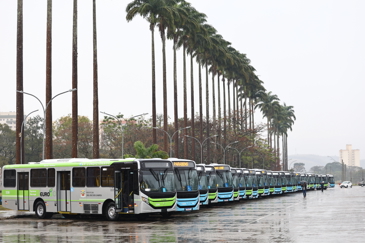 Coletiva de apresentação dos novos ônibus da frota da cidade. Foto: Claudio Vieira/PMSJC 25-07-2025   