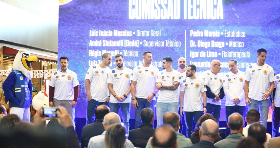 Apresentação do time de basquete masculino. Foto: Claudio Vieira/PMSJC 22-07-2025